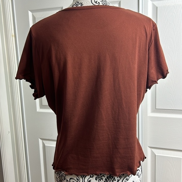 Brown Sixty’s Vibe Rolled Hem T Shirt Short Sleeve S - Picture 3 of 5